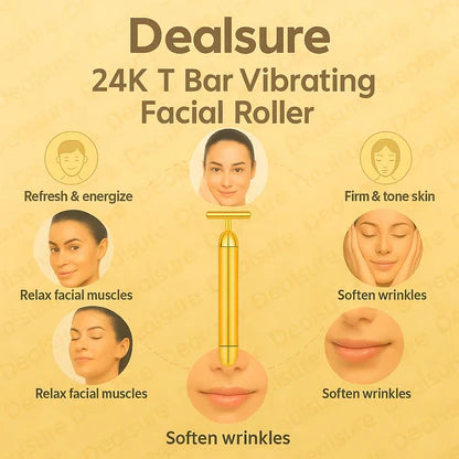 GoldenAura 24K Electric Facial Roller