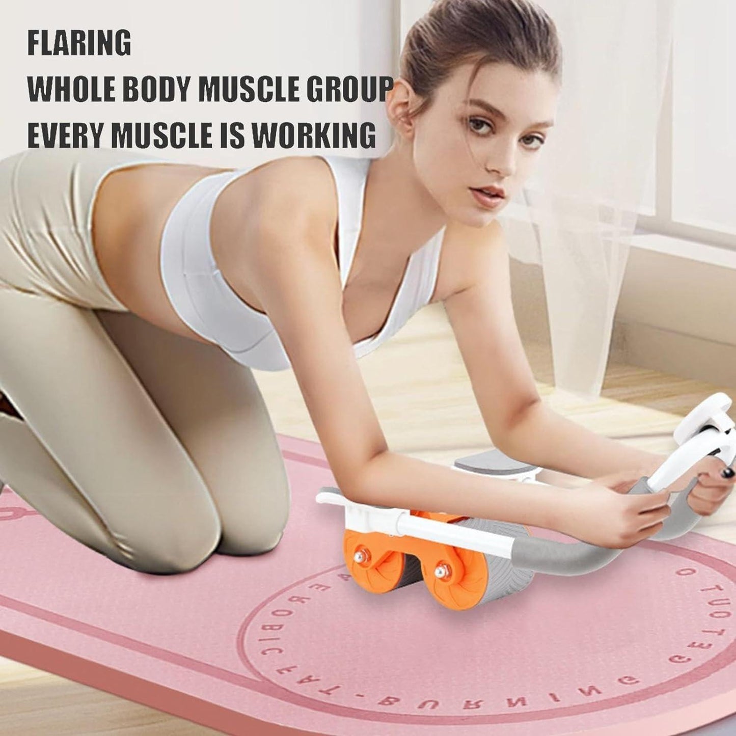 Abdominal Exercise Roller with Automatic Rebound