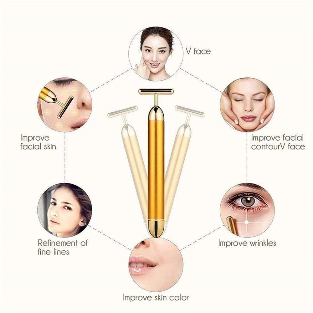 GoldenAura 24K Electric Facial Roller