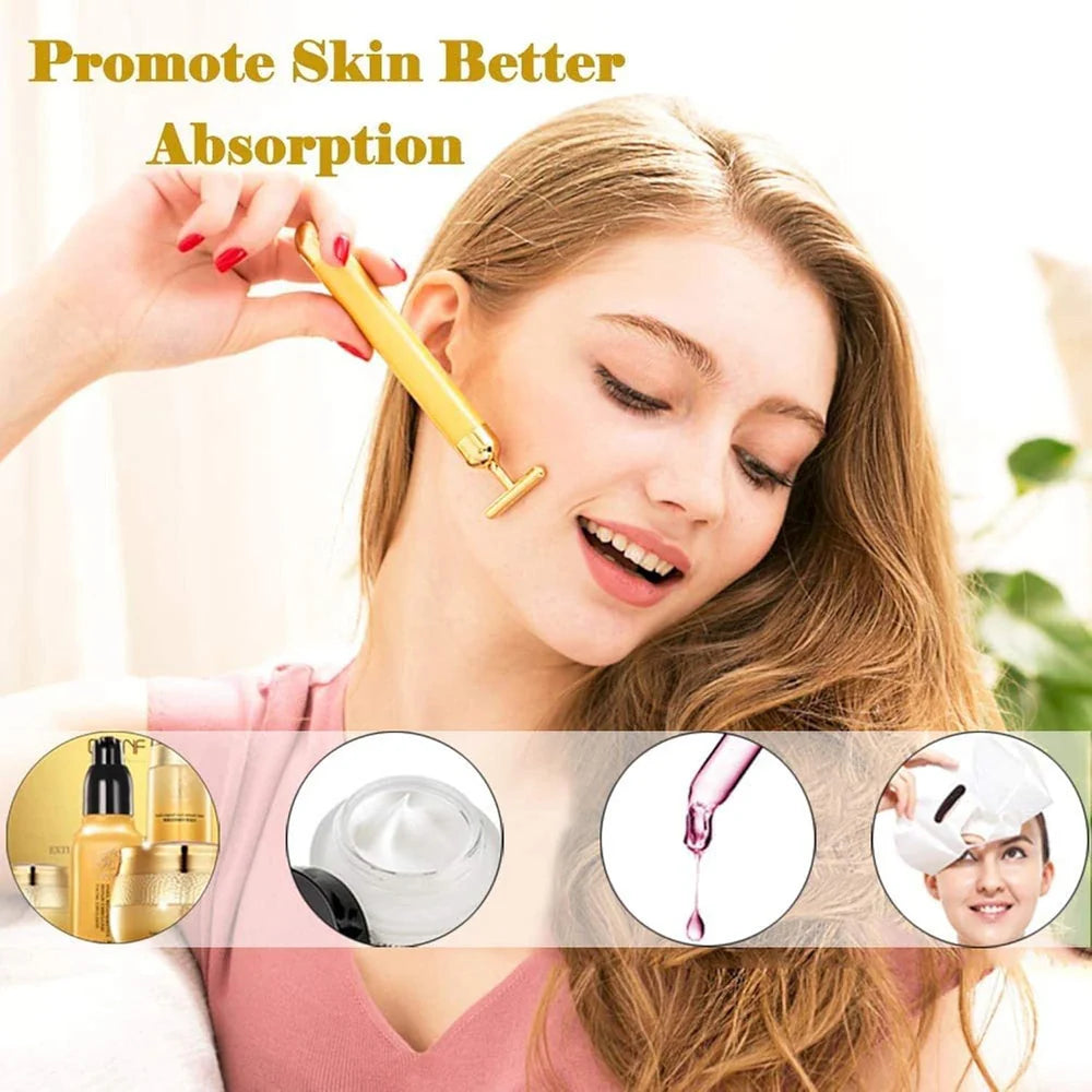 GoldenAura 24K Electric Facial Roller