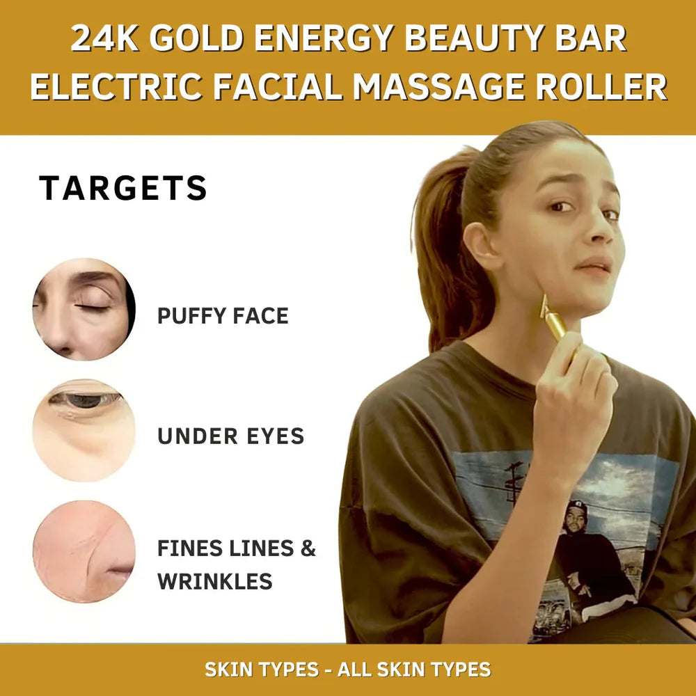 GoldenAura 24K Electric Facial Roller