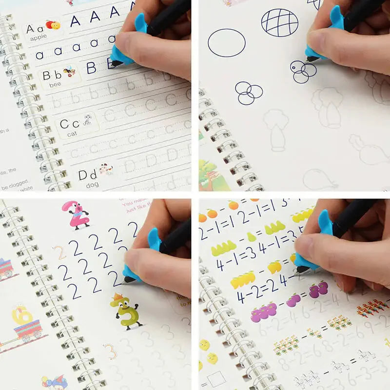 Sank Magic Practice Copybook For Kids (4 Book + 1 Pen + 10 Refill)