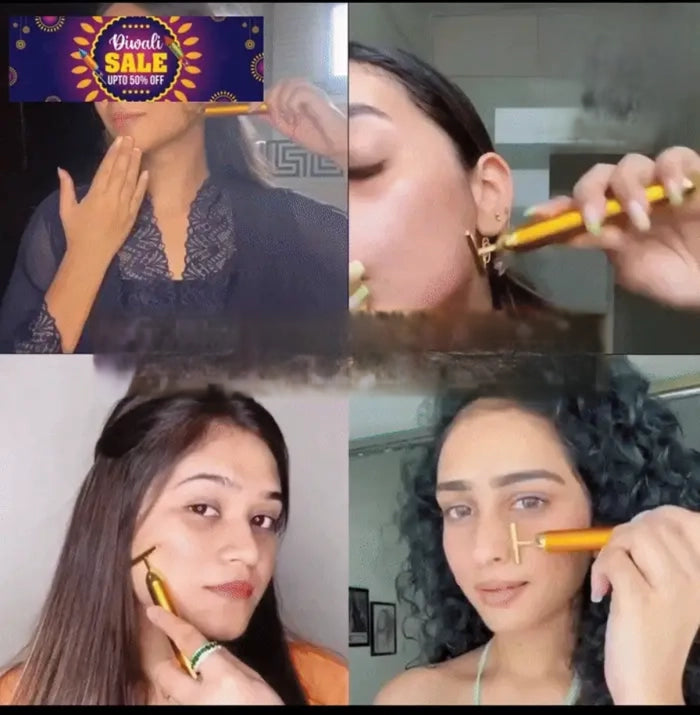 GoldenAura 24K Electric Facial Roller
