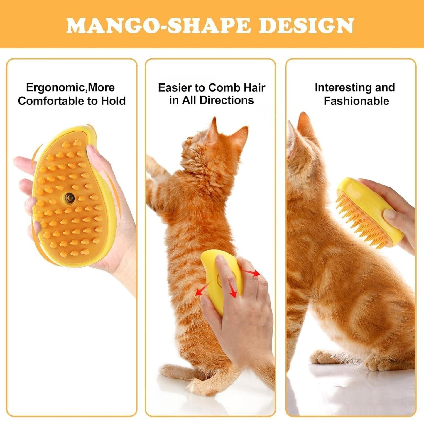 Steamy 3-in-1 Pet Hair Brush