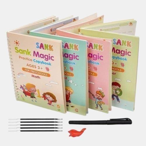 Sank Magic Practice Copybook For Kids (4 Book + 1 Pen + 10 Refill)