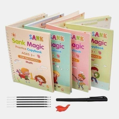 Sank Magic Practice Copybook For Kids (4 Book + 1 Pen + 10 Refill)