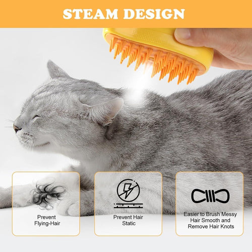 Steamy 3-in-1 Pet Hair Brush