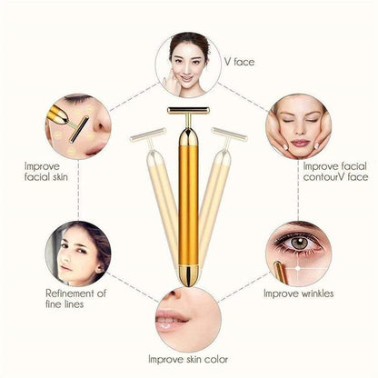 GoldenAura 24K Electric Facial Roller